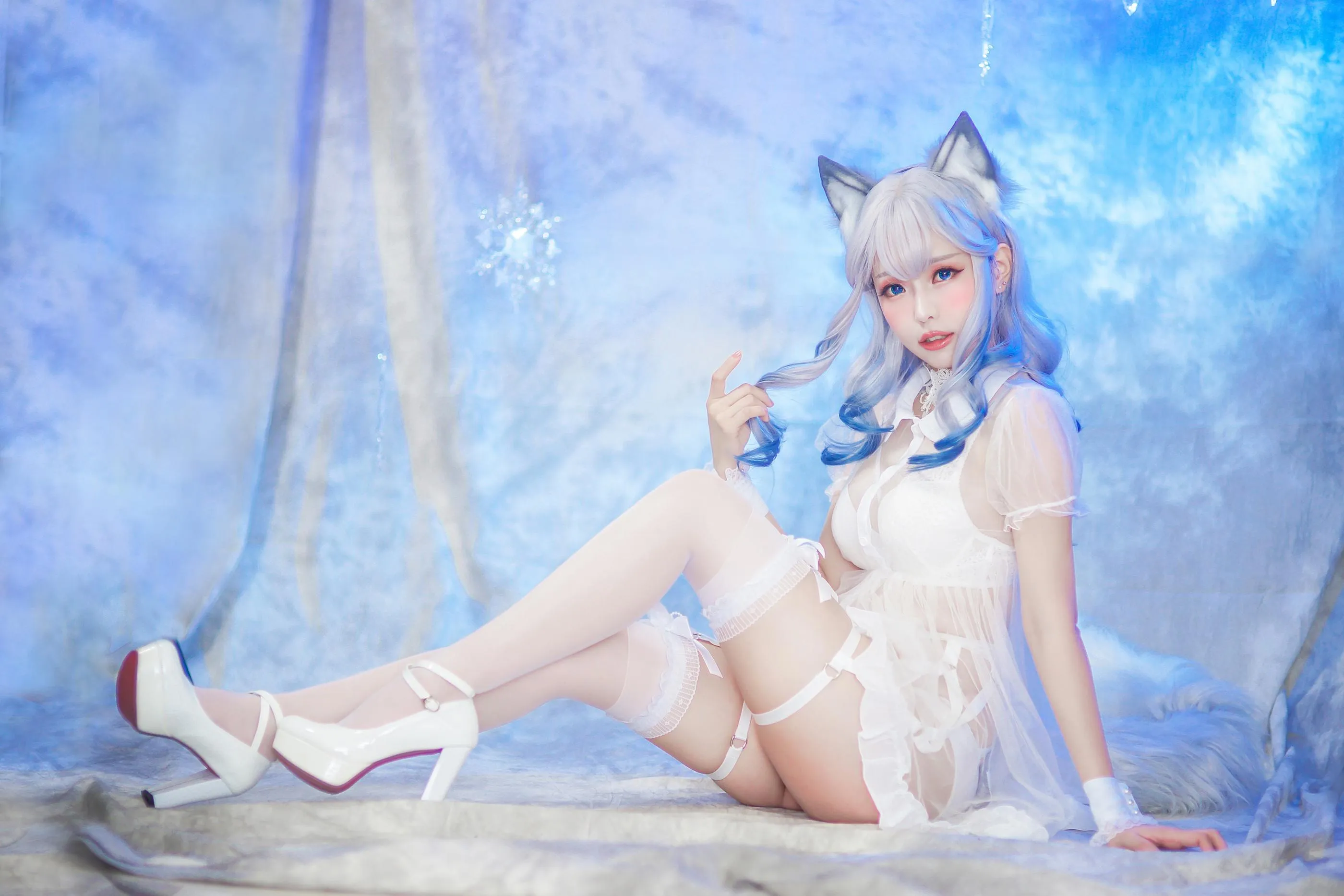 ElyEE子 – NO.43 猫耳白丝带 [48P]插图